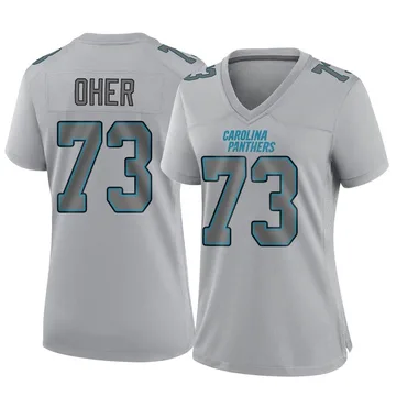 Women's Nike Carolina Panthers Michael Oher Gray Atmosphere Fashion Jersey - Game