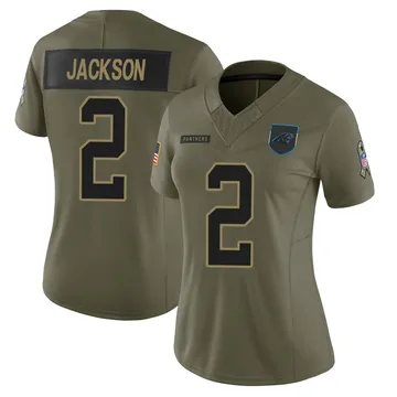 Women's Nike Carolina Panthers Mike Jackson Olive 2025 Salute to Service Jersey - Limited