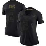 Women's Nike Carolina Panthers Miles Davis Black 2020 Salute To Service Jersey - Limited