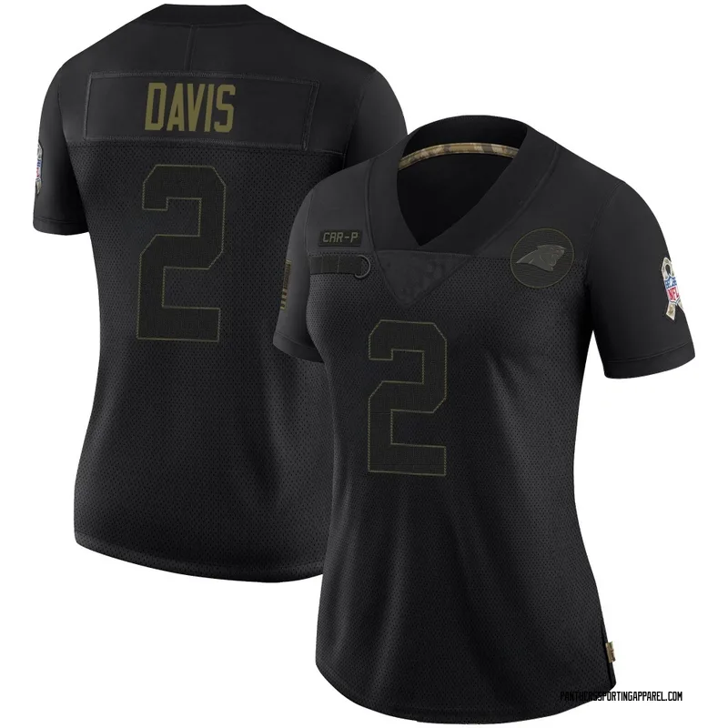 Women's Nike Carolina Panthers Miles Davis Black 2020 Salute To Service Jersey - Limited