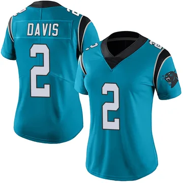 Women's Nike Carolina Panthers Miles Davis Blue Alternate Vapor Untouchable Jersey - Limited