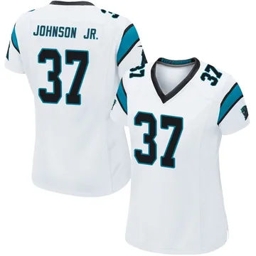 Women's Nike Carolina Panthers Montrell Johnson Jr. White Jersey - Game