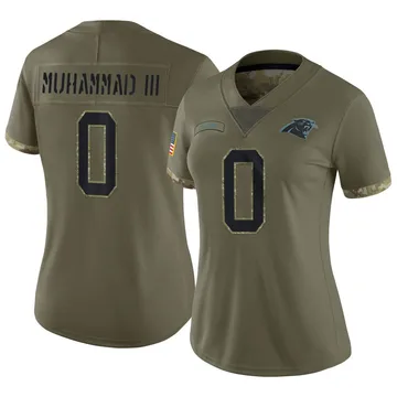 Women's Nike Carolina Panthers Moose Muhammad III Olive 2022 Salute To Service Jersey - Limited