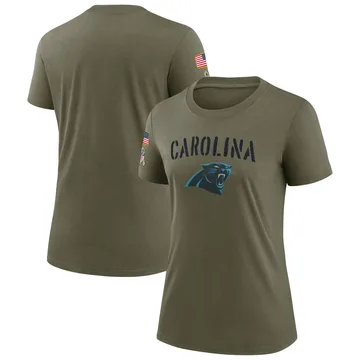 Women's Nike Carolina Panthers Olive 2022 Salute To Service T-Shirt - Legend