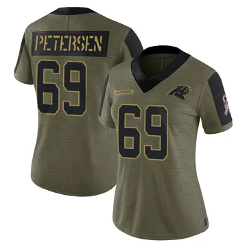 Women's Nike Carolina Panthers Parker Petersen Olive 2021 Salute To Service Jersey - Limited