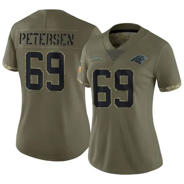 Women's Nike Carolina Panthers Parker Petersen Olive 2022 Salute To Service Jersey - Limited