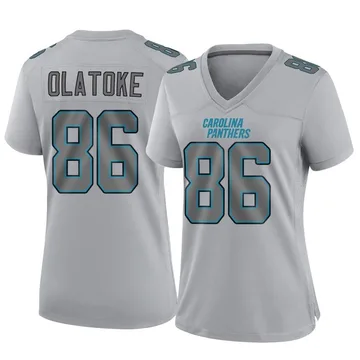 Women's Nike Carolina Panthers Praise Olatoke Gray Atmosphere Fashion Jersey - Game