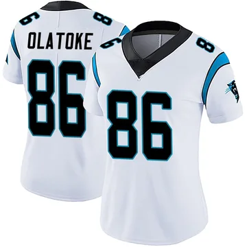 Women's Nike Carolina Panthers Praise Olatoke White Vapor Untouchable Jersey - Limited
