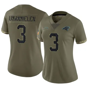 Women's Nike Carolina Panthers Princely Umanmielen Olive 2022 Salute To Service Jersey - Limited