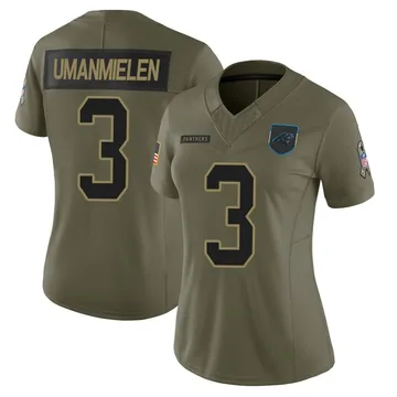 Women's Nike Carolina Panthers Princely Umanmielen Olive 2025 Salute to Service Jersey - Limited