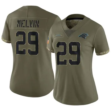 Women's Nike Carolina Panthers Rashaan Melvin Olive 2022 Salute To Service Jersey - Limited
