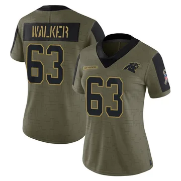 Women's Nike Carolina Panthers Rasheed Walker Olive 2021 Salute To Service Jersey - Limited