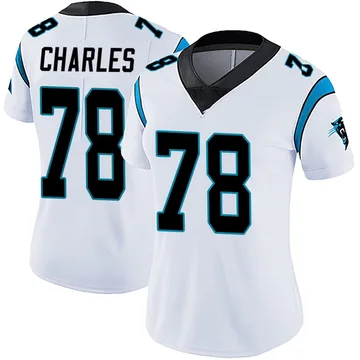 Women's Nike Carolina Panthers Saahdiq Charles White Vapor Untouchable Jersey - Limited