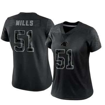 Women's Nike Carolina Panthers Sam Mills Black Reflective Jersey - Limited