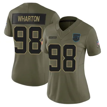 Women's Nike Carolina Panthers Tershawn Wharton Olive 2025 Salute to Service Jersey - Limited