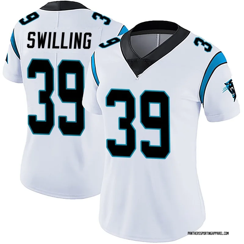 Women's Nike Carolina Panthers Tre Swilling White Vapor Untouchable Jersey - Limited