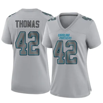 Women's Nike Carolina Panthers Trevian Thomas Gray Atmosphere Fashion Jersey - Game