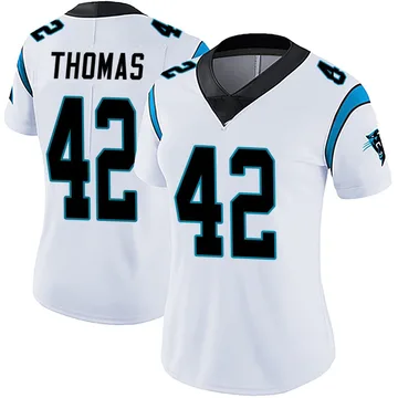 Women's Nike Carolina Panthers Trevian Thomas White Vapor Untouchable Jersey - Limited