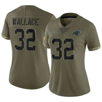Women's Nike Carolina Panthers Trevin Wallace Olive 2022 Salute To Service Jersey - Limited