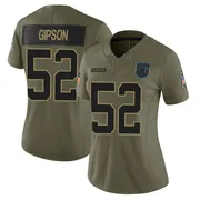 Women's Nike Carolina Panthers Trevis Gipson Olive 2025 Salute to Service Jersey - Limited