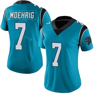 Women's Nike Carolina Panthers Tre'von Moehrig Blue Alternate Vapor Untouchable Jersey - Limited