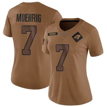 Women's Nike Carolina Panthers Tre'von Moehrig Brown 2023 Salute To Service Jersey - Limited