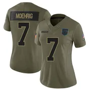 Women's Nike Carolina Panthers Tre'von Moehrig Olive 2025 Salute to Service Jersey - Limited