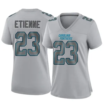 Women's Nike Carolina Panthers Trevor Etienne Gray Atmosphere Fashion Jersey - Game