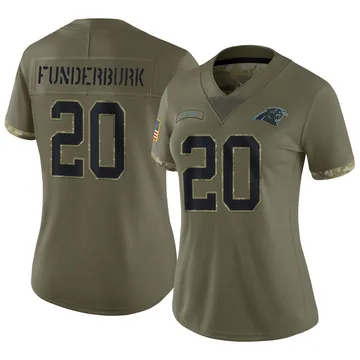 Women's Nike Carolina Panthers Tyrek Funderburk Olive 2022 Salute To Service Jersey - Limited