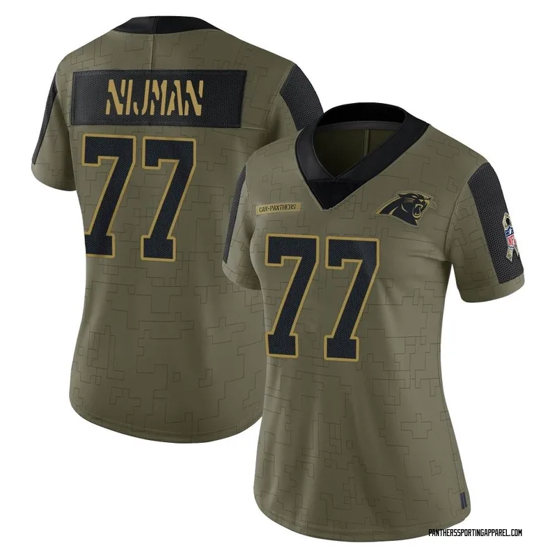 Women's Nike Carolina Panthers Yosh Nijman Olive 2021 Salute To Service Jersey - Limited