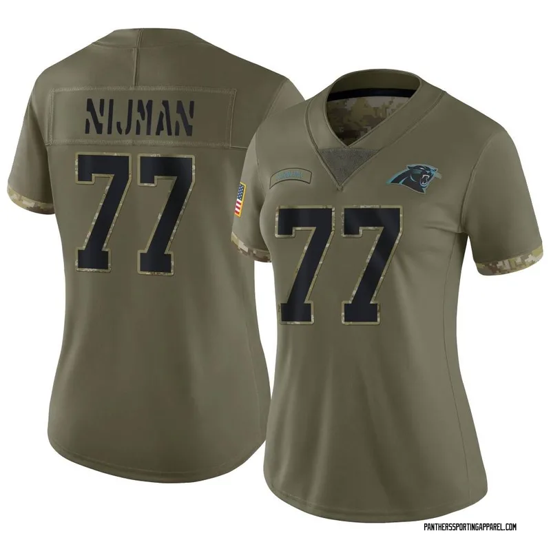 Women's Nike Carolina Panthers Yosh Nijman Olive 2022 Salute To Service Jersey - Limited