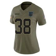 Women's Nike Carolina Panthers Zakee Wheatley Olive 2025 Salute to Service Jersey - Limited