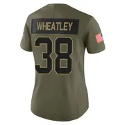 Women's Nike Carolina Panthers Zakee Wheatley Olive 2025 Salute to Service Jersey - Limited