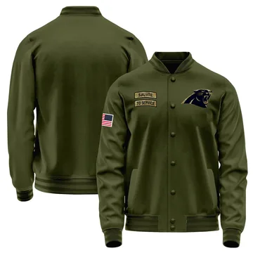 Youth Carolina Panthers Olive Salute to Service Sideline Performance Jacket