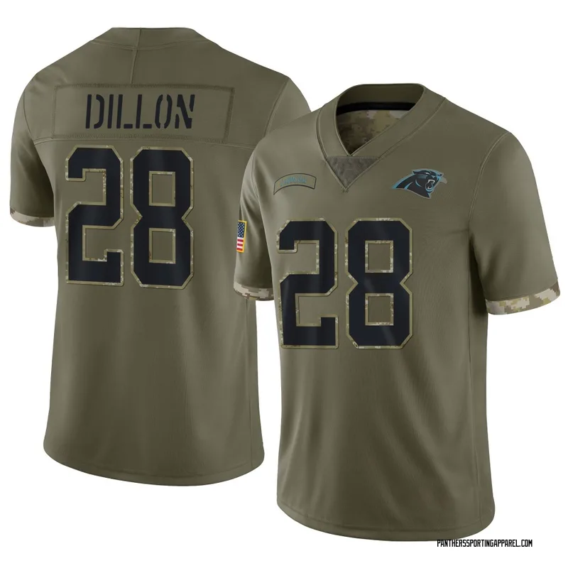 Youth Nike Carolina Panthers AJ Dillon Olive 2022 Salute To Service Jersey - Limited
