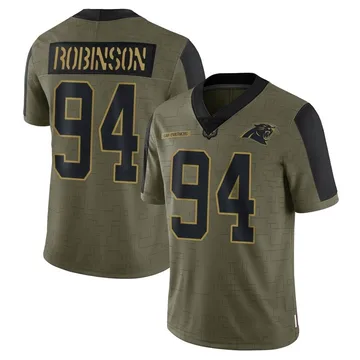 Youth Nike Carolina Panthers A'Shawn Robinson Olive 2021 Salute To Service Jersey - Limited