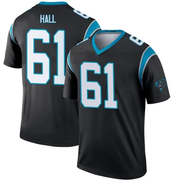 Youth Nike Carolina Panthers Aaron Hall Black Jersey - Legend