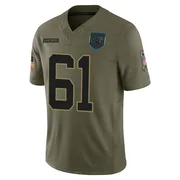 Youth Nike Carolina Panthers Aaron Hall Olive 2025 Salute to Service Jersey - Limited