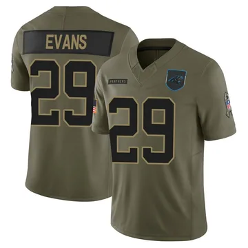 Youth Nike Carolina Panthers Akayleb Evans Olive 2025 Salute to Service Jersey - Limited