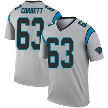 Youth Nike Carolina Panthers Austin Corbett Inverted Silver Jersey - Legend