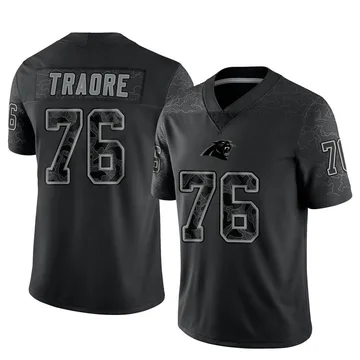 Youth Nike Carolina Panthers Badara Traore Black Reflective Jersey - Limited