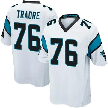 Youth Nike Carolina Panthers Badara Traore White Jersey - Game