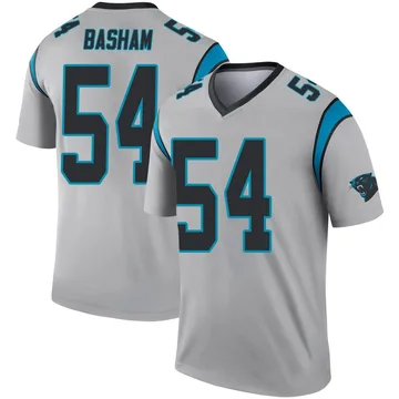 Youth Nike Carolina Panthers Boogie Basham Inverted Silver Jersey - Legend