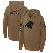 Youth Nike Carolina Panthers Brown 2023 Salute to Service Club Fleece Pullover Hoodie