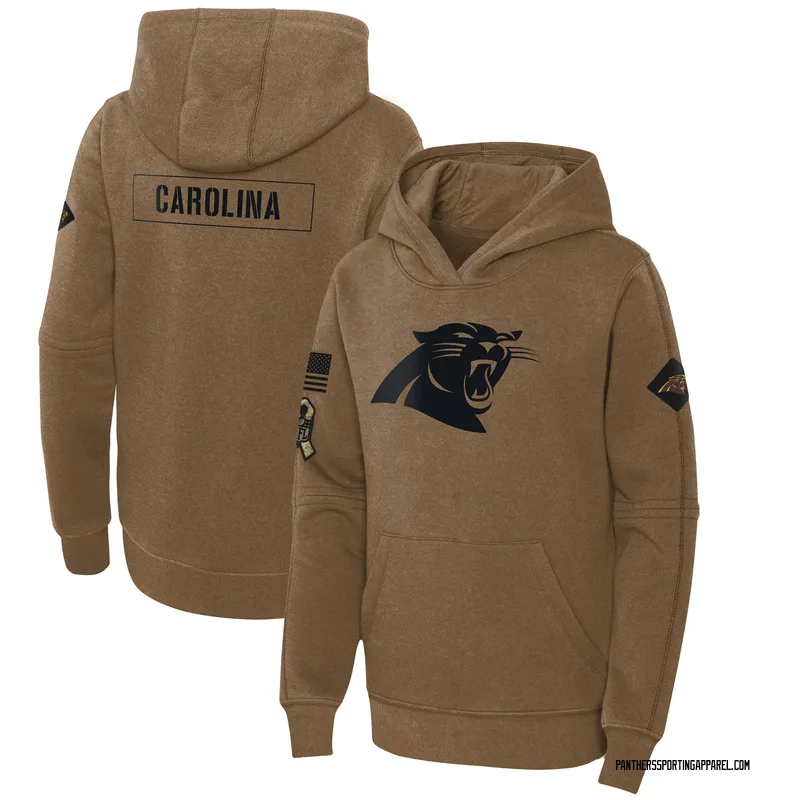 Youth Nike Carolina Panthers Brown 2023 Salute to Service Club Fleece Pullover Hoodie
