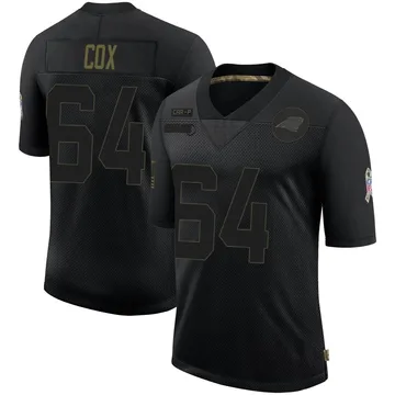 Youth Nike Carolina Panthers Bryan Cox Black 2020 Salute To Service Jersey - Limited