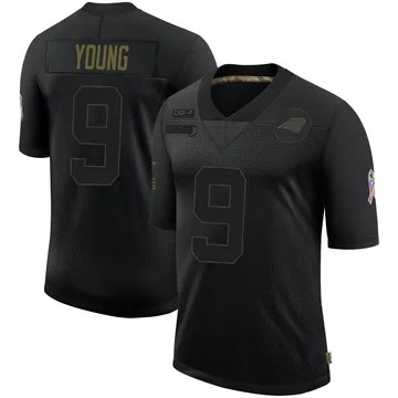 Youth Nike Carolina Panthers Bryce Young Black 2020 Salute To Service Jersey - Limited