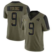 Youth Nike Carolina Panthers Bryce Young Olive 2021 Salute To Service Jersey - Limited