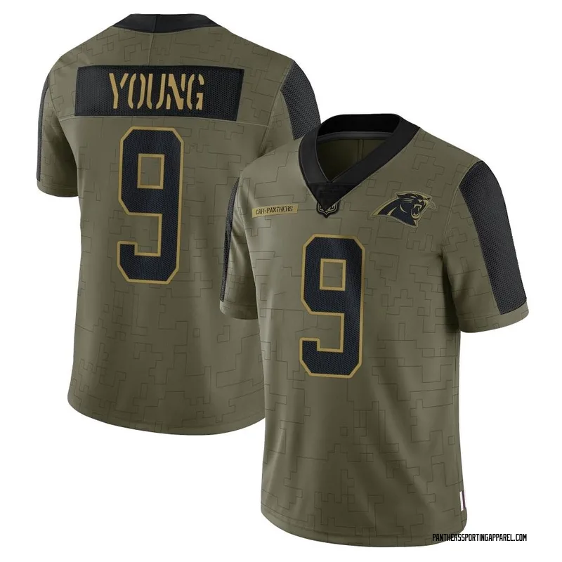 Youth Nike Carolina Panthers Bryce Young Olive 2021 Salute To Service Jersey - Limited