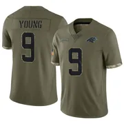 Youth Nike Carolina Panthers Bryce Young Olive 2022 Salute To Service Jersey - Limited